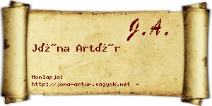 Jóna Artúr névjegykártya